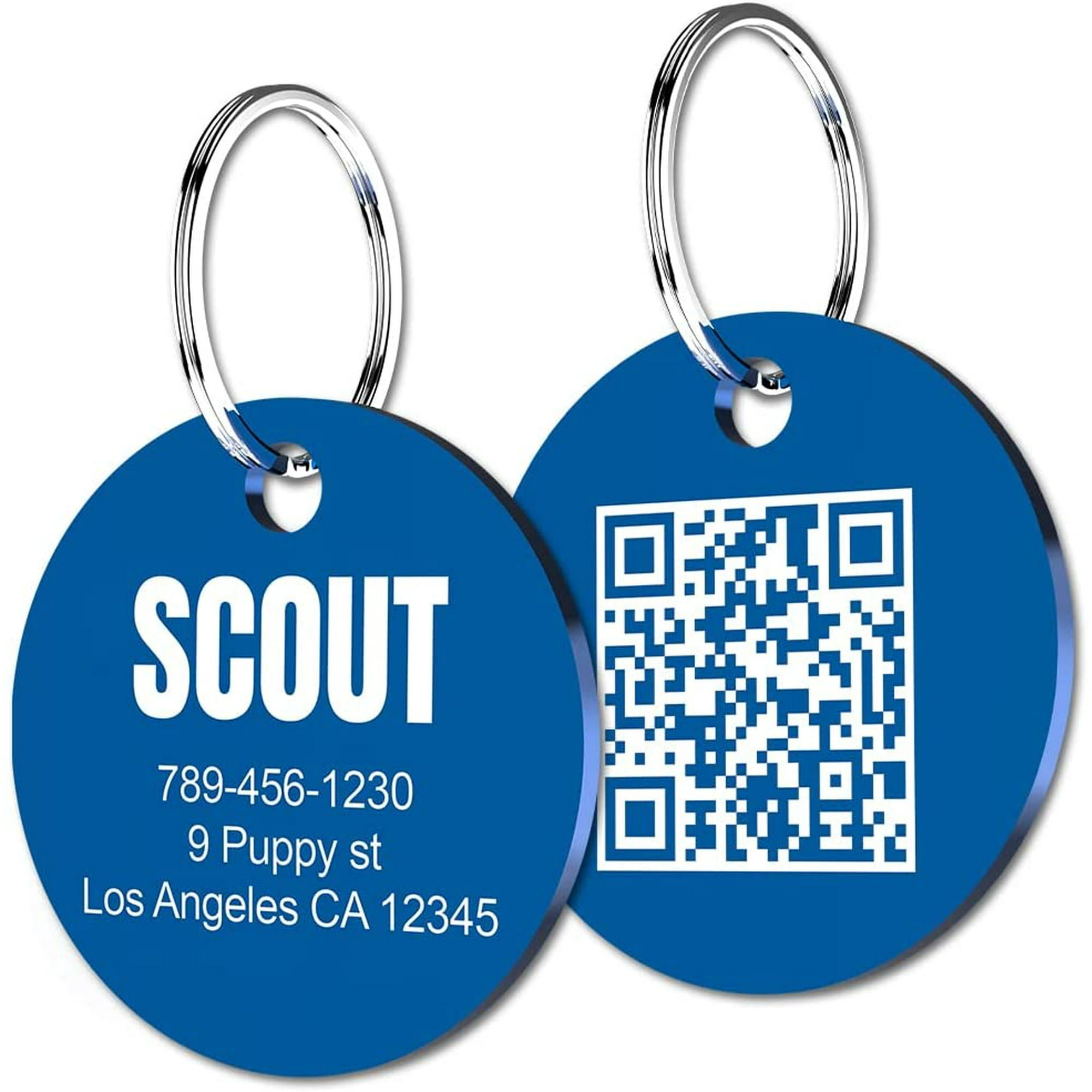 Stainless Steel Simple Pet ID Engraved Dog Name Tag in Unique Font Stainless Steel Simple Pet ID Engraved Dog Name Tag in Unique Font